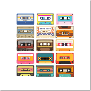 80s Retro Cassette Tape Posters and Art